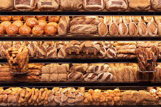 Bakery bread on a shelf