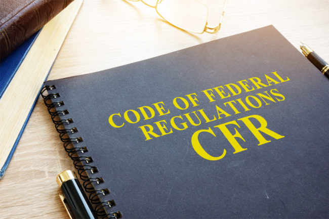 Code of federal regulations book