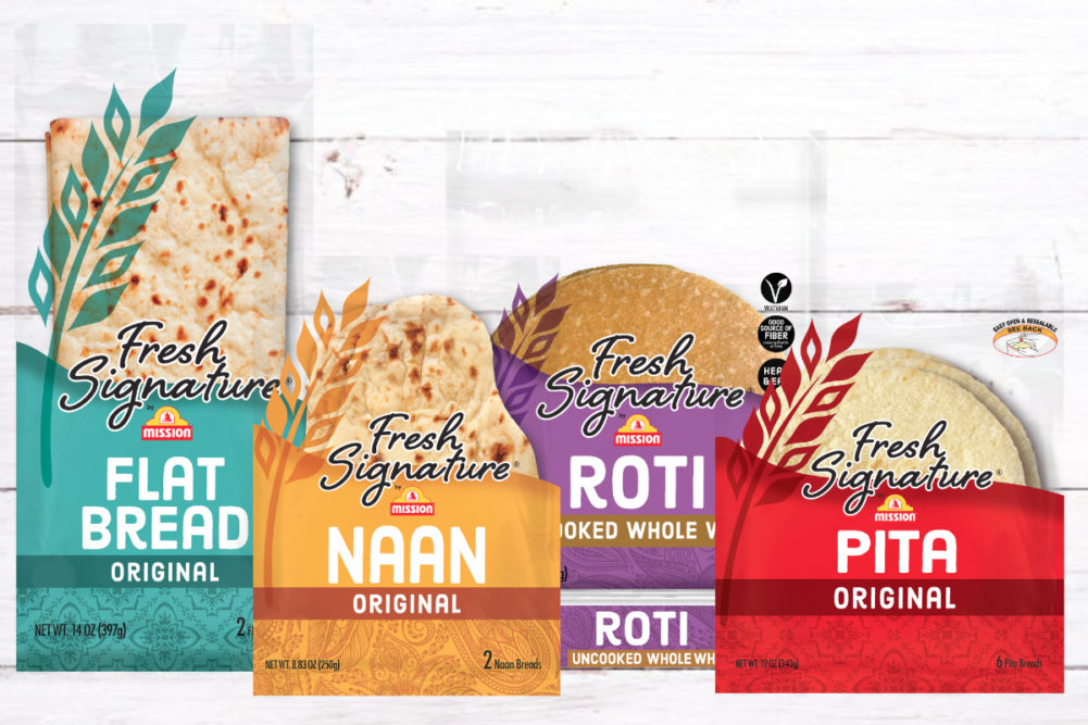 Mission Foods Fresh Signature flatbread, pita, roti and naan