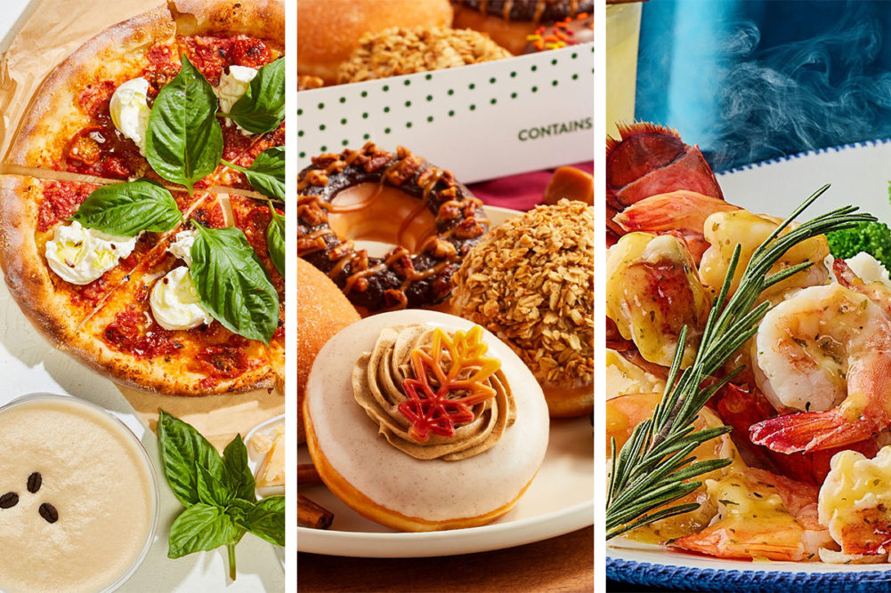 Menu items from Krispy Kreme, Red Lobster and CPK